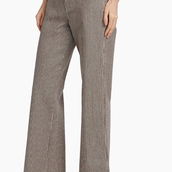 Veronica Beard Taylor Pinstripe High Rise Wide Leg Jean in Cedar, size 28 - Picture 7 of 11